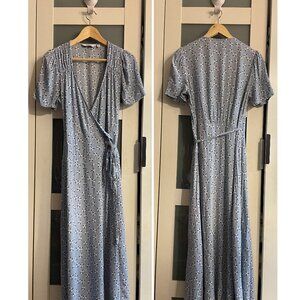 Light Blue & Other Stories Flowy Dandelion Wrap Midi Dress